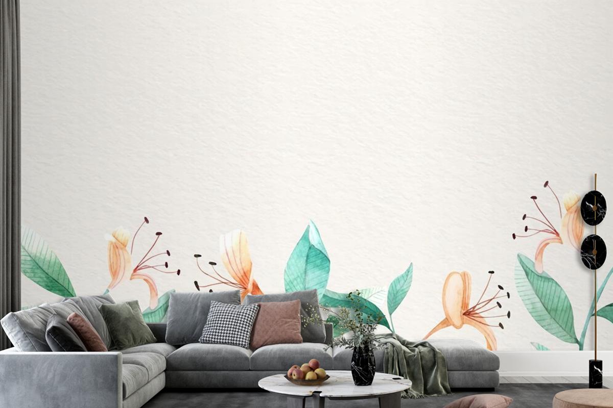 Yumuşak Renklerle Çiçekli Arka Plan Duvar Kağıdı